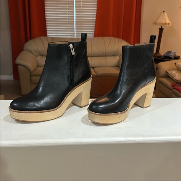 Antonio Melani Ollive Leather Side Zip Clog Ankle Boots size 10 M - Picture 5 of 9